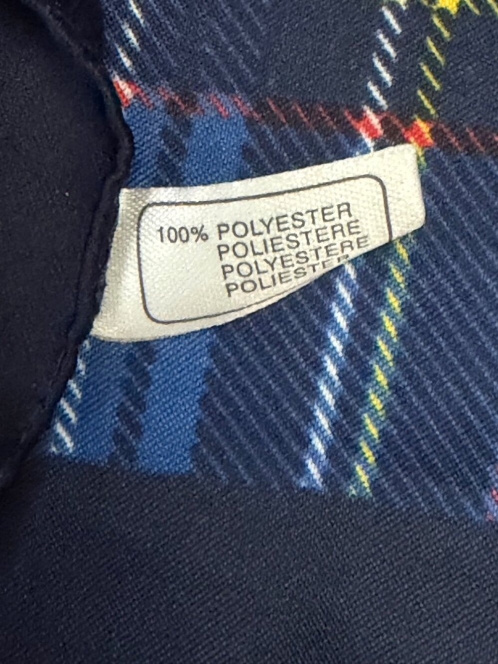 Vintage Blue Plaid Tartan Scarf Handkerchief Pocket Square 20 Inch - Picture 2 of 4